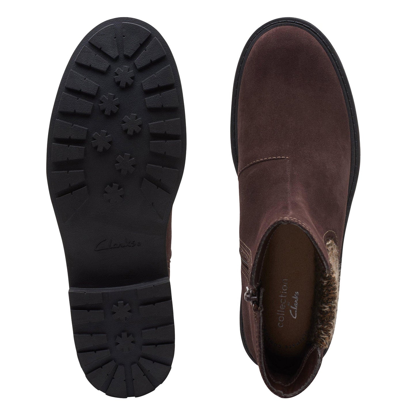 Clarks Opal Sky 26167848 Womens Brown Suede Slip On Chelsea Boots