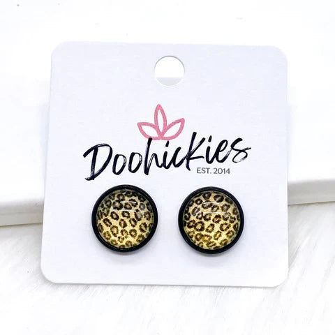Jungle Cat Singles in Black - Metallic Gold Leopard