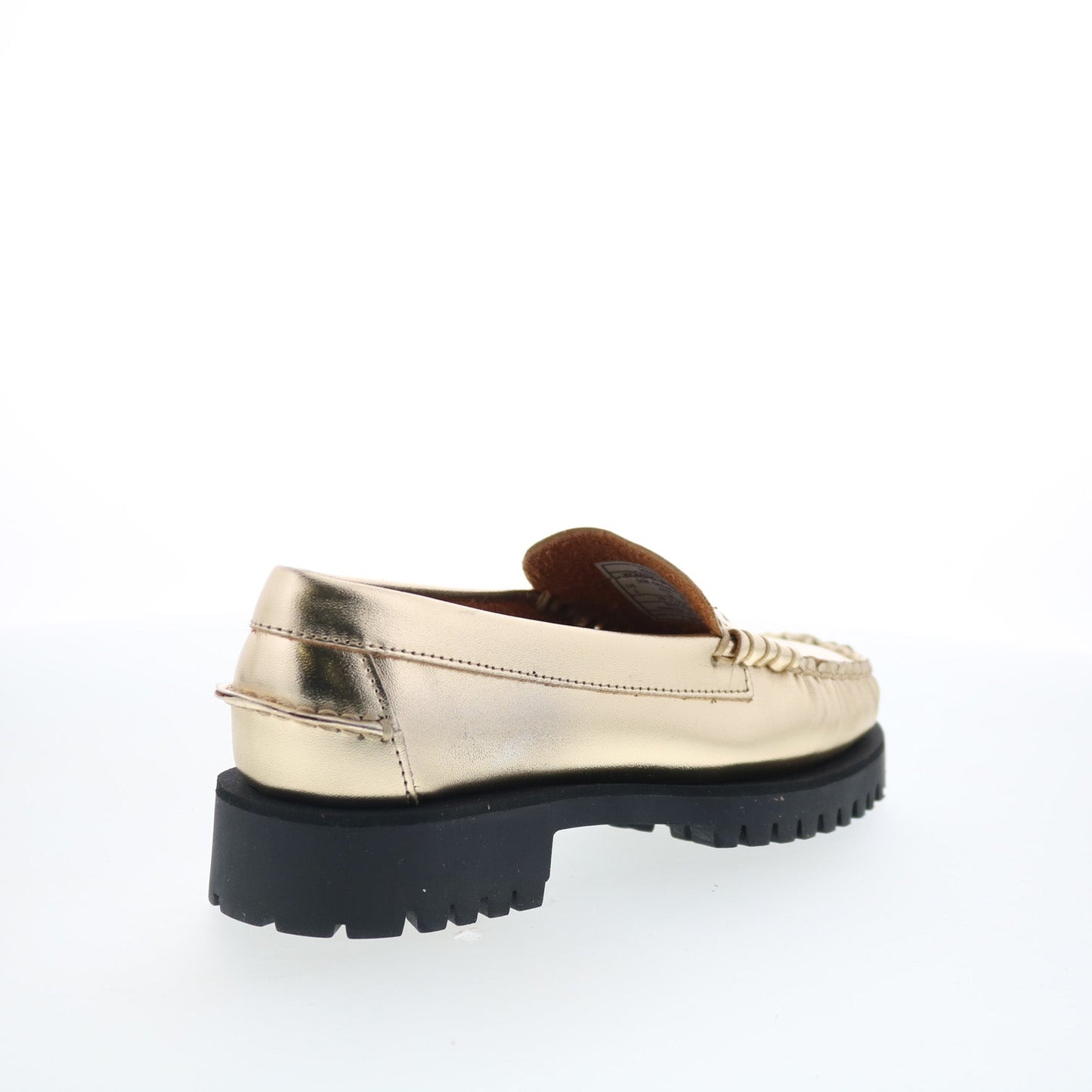 Sebago Dan Met Lug 761127W-989 Womens Gold Loafers & Slip Ons Penny Shoes