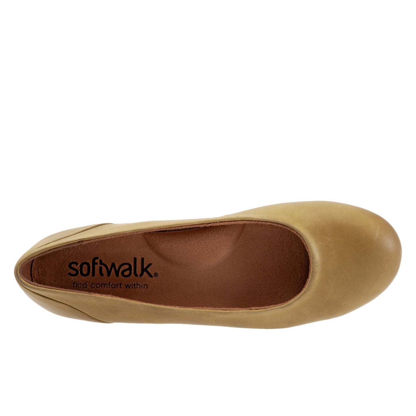 Softwalk Sonoma S1862-322 Womens Green Leather Slip On Ballet Flats Shoes
