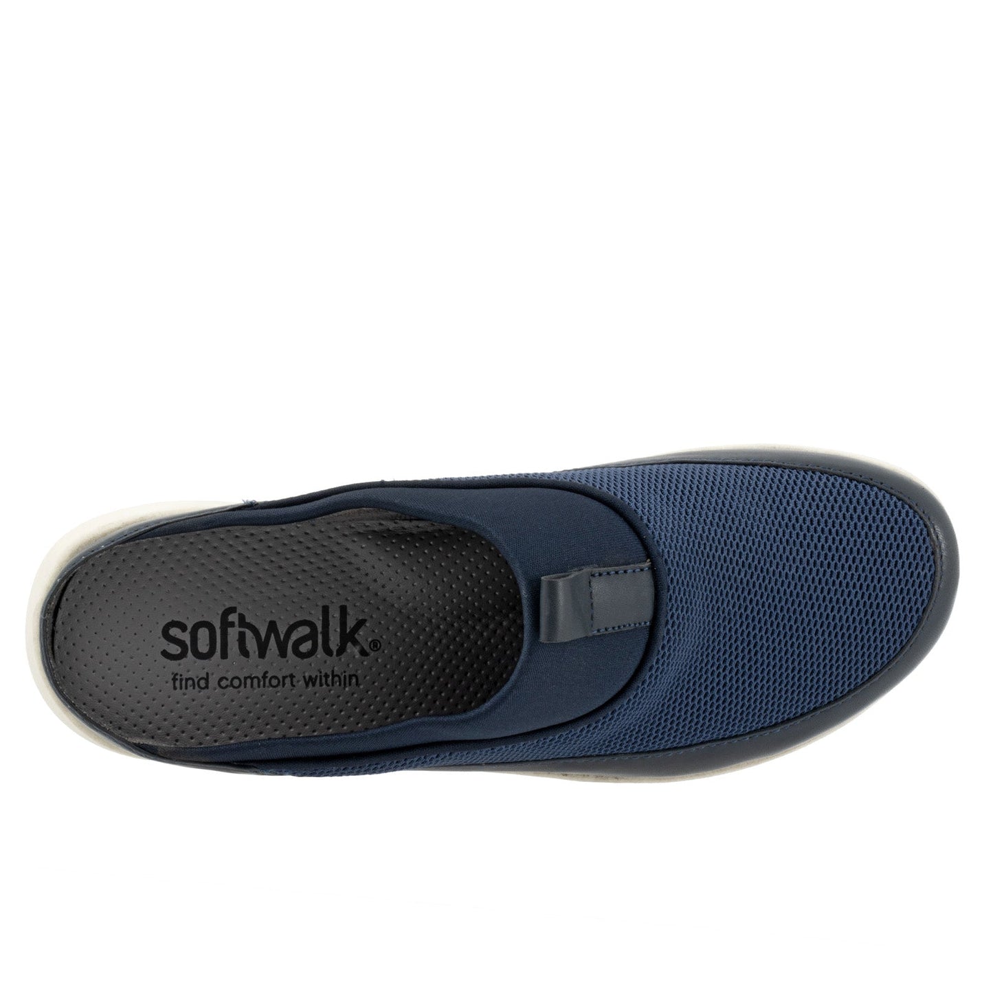 Softwalk Aberdeen Sport S2300-400 Womens Blue Leather Clog Flats Shoes