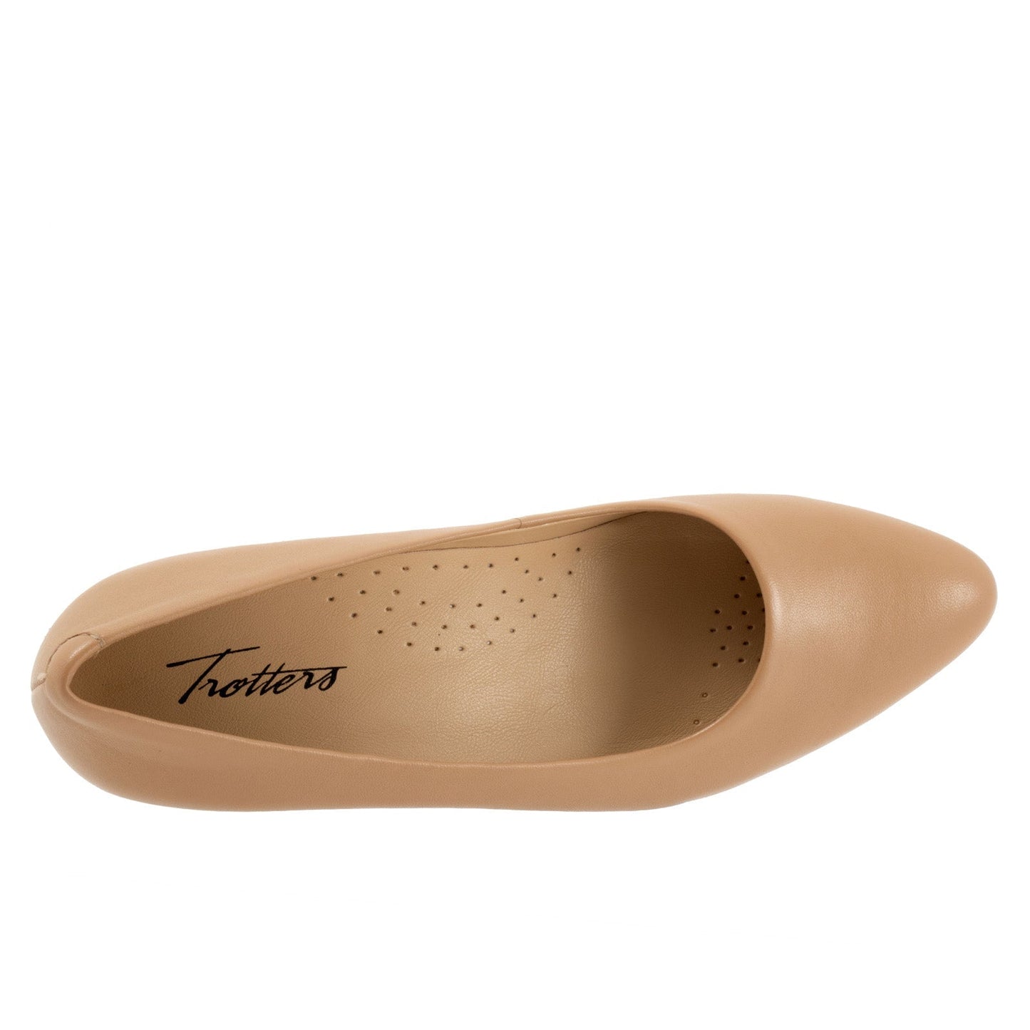 Trotters Kari T1856-145 Womens Beige Narrow Leather Pumps Heels Shoes
