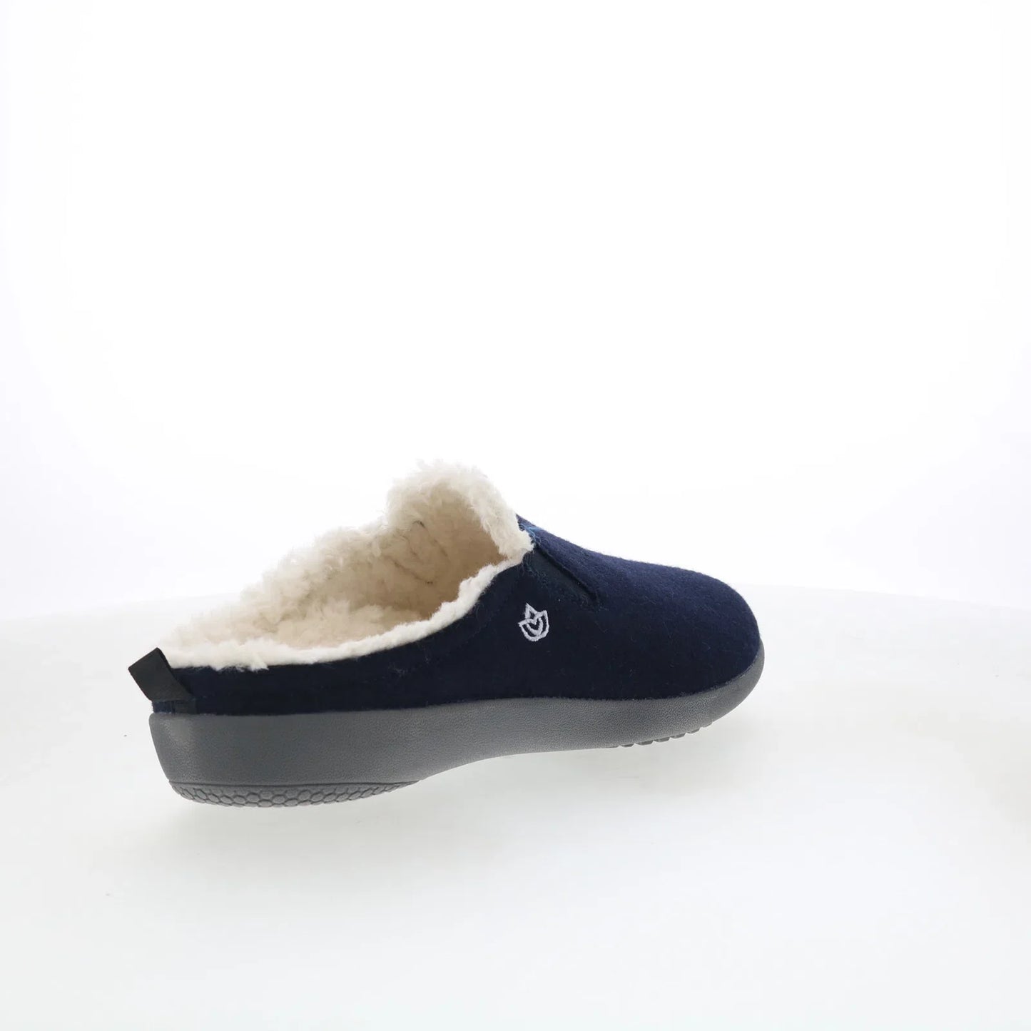 Spenco Ashton Wool Slide SP1048NVY Womens Blue Suede Clogs Slippers Shoes