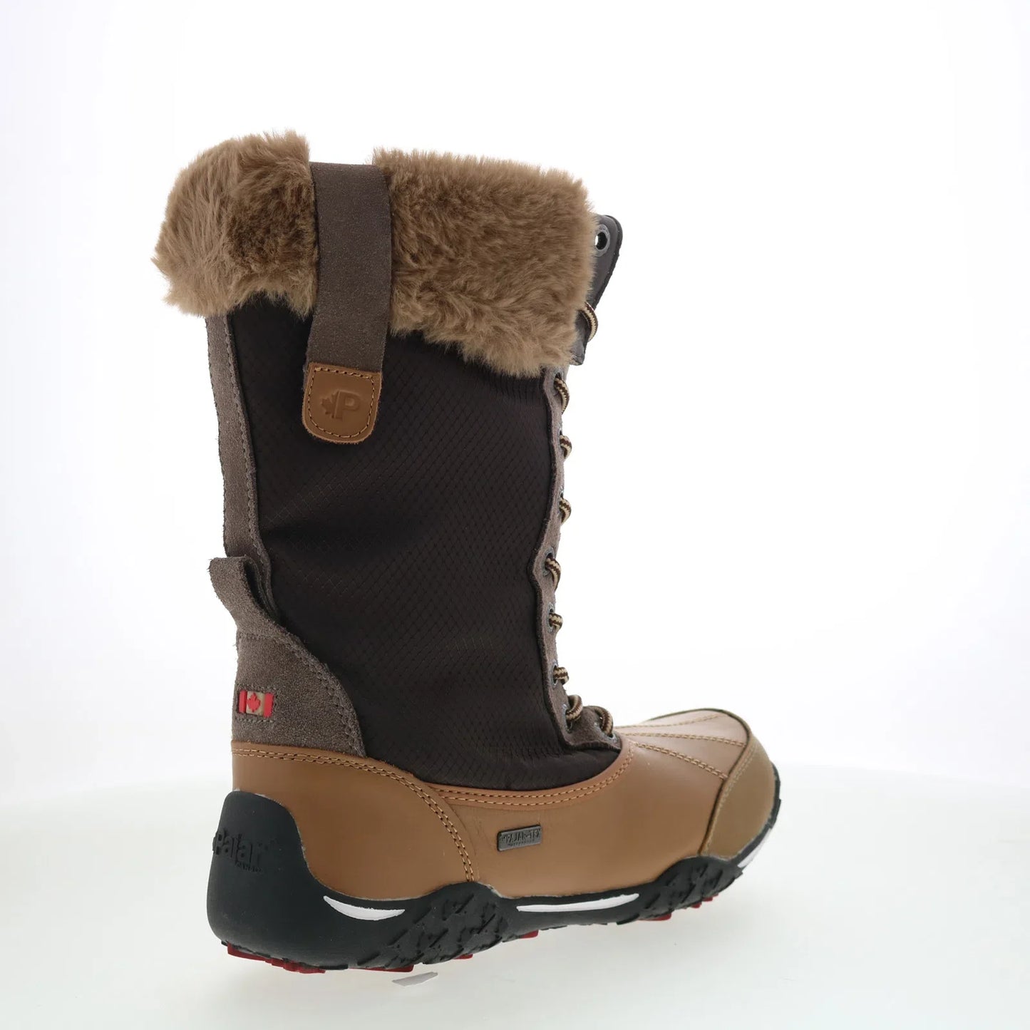 Pajar Brie 55131 Womens Brown Leather Lace Up Mid Calf Boots