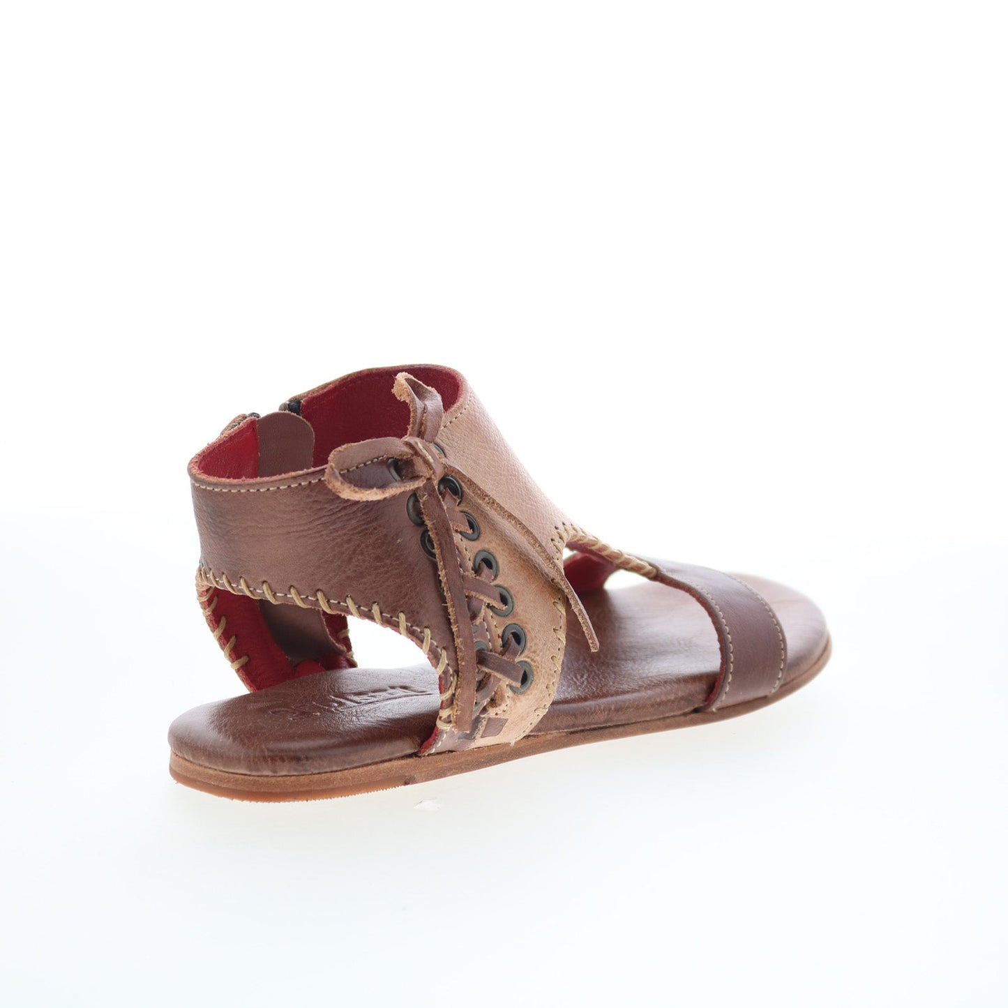 Bed Stu Nina F373154 Womens Brown Leather Lace Up Strap Sandals Shoes
