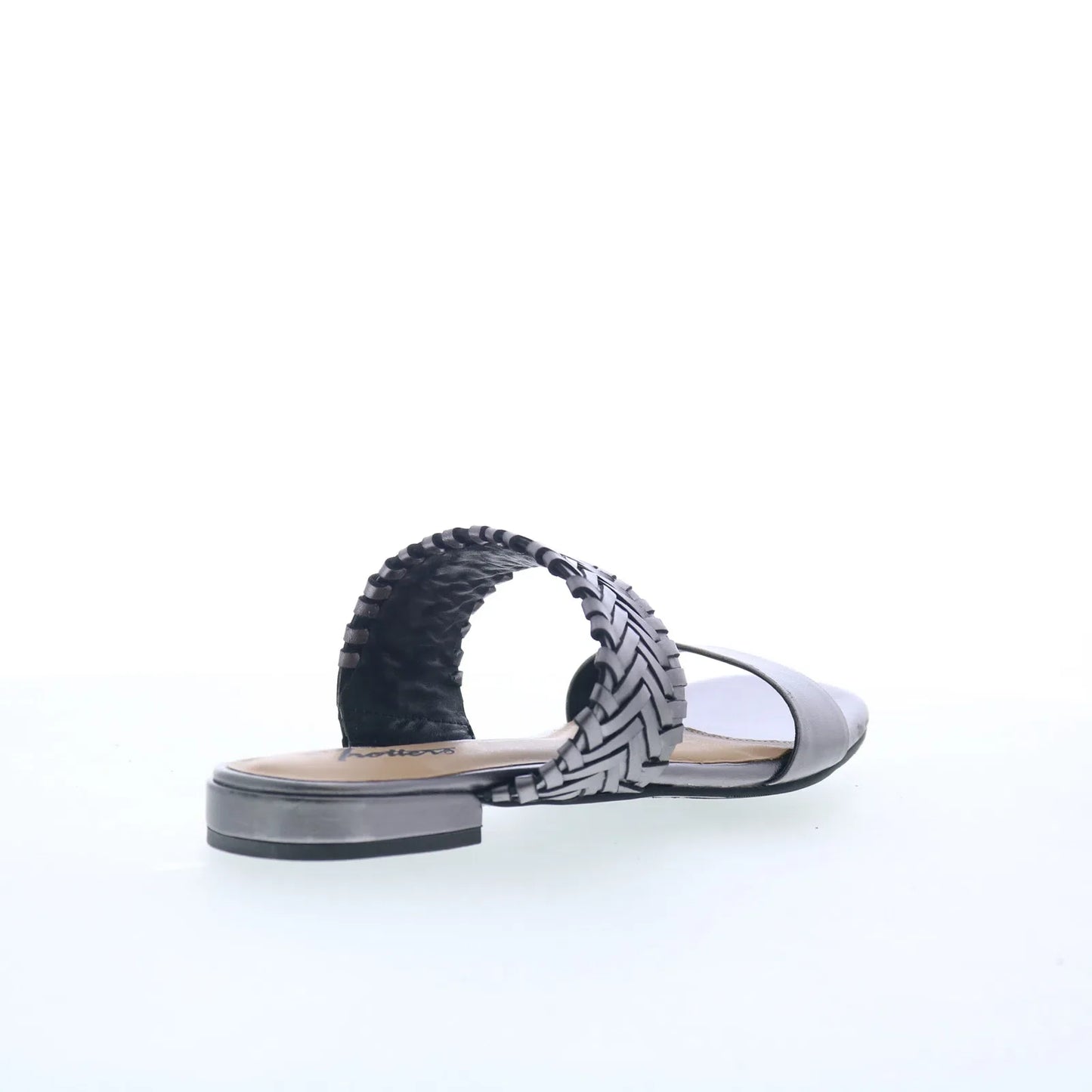 Trotters Nalane T2425-033 Womens Gray Leather Slip On Slides Sandals Shoes