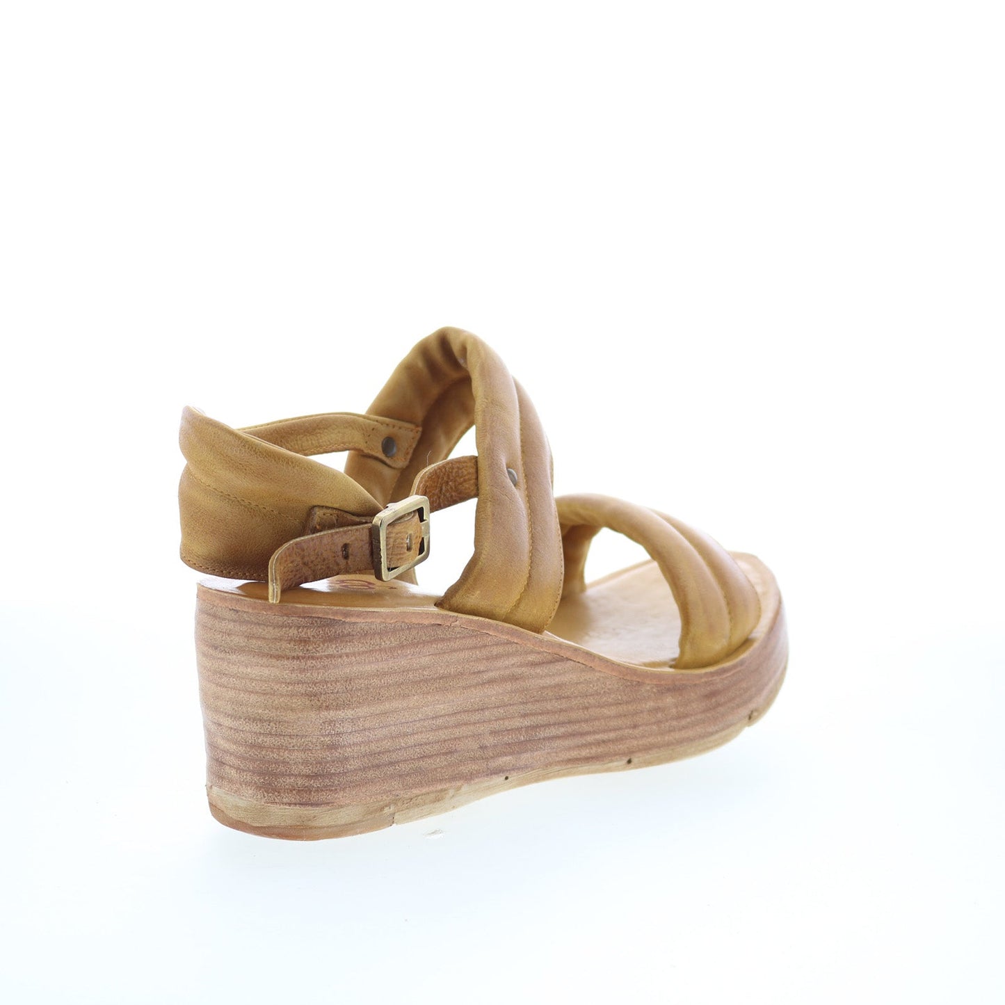 A.S. 98 Norward Womens Brown Leather Hook & Loop Wedges Sandals Shoes