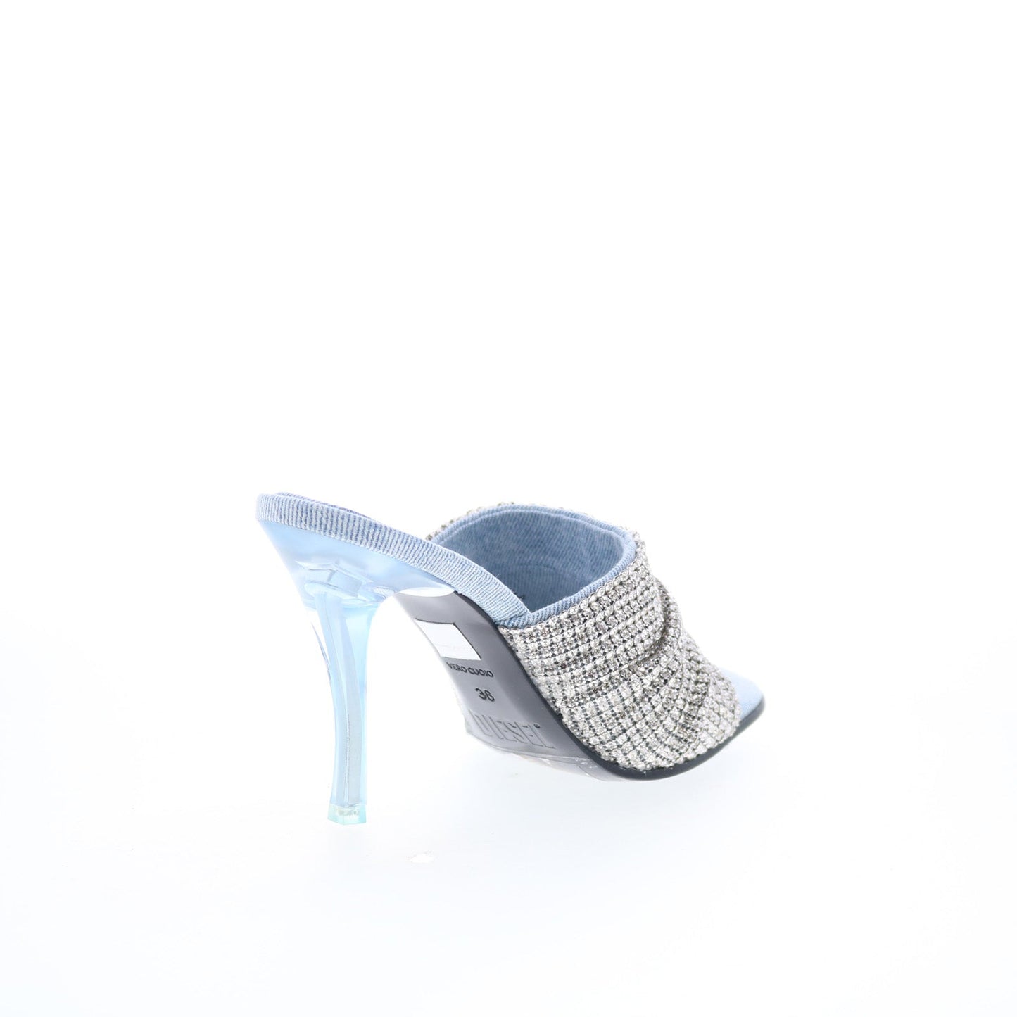 Diesel D-Sydney SDL S Y03341-P6071-HA043 Womens Gray Heeled Sandals Shoes