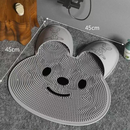 Bunny Non‑Slip Shower Mat, TPE Foot Massage Bath Mat with Strong Suction Cups for Bathroom