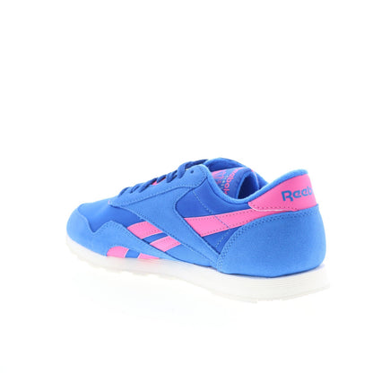 Reebok Classic Nylon Womens Blue Suede Lace Up Lifestyle Sneakers Shoes