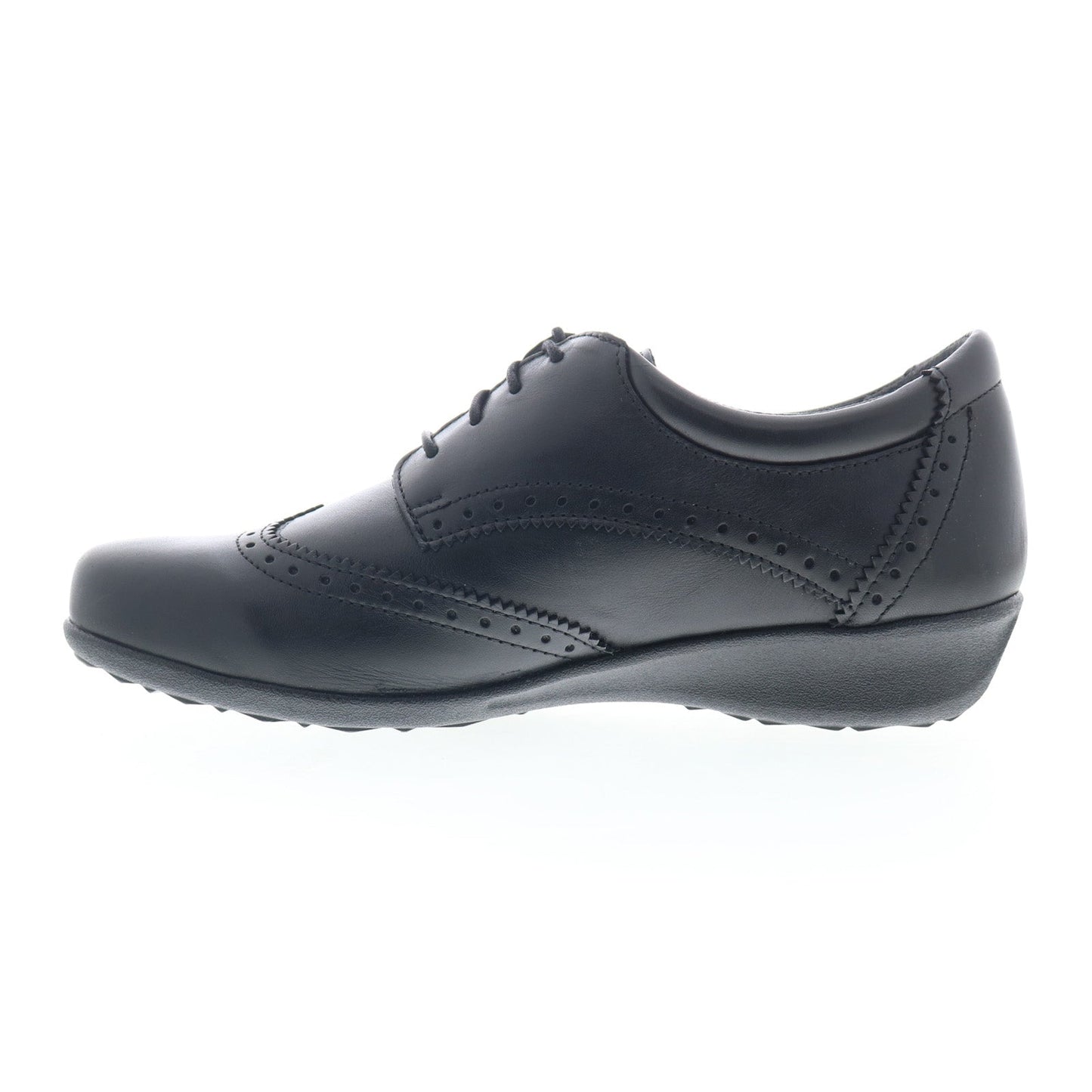 Drew Rome 10332-12 Womens Black Narrow Leather Oxford Flats Shoes