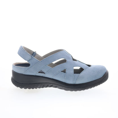 Drew Smiles 14791-4B Womens Blue Wide Suede Strap Sandals Shoes