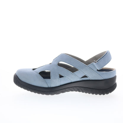 Drew Smiles 14791-4B Womens Blue Wide Suede Strap Sandals Shoes