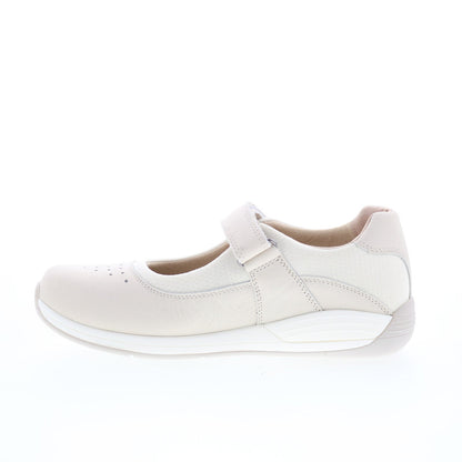 Drew Trust 14805-3Z Womens Beige Leather Strap Mary Jane Flats Shoes