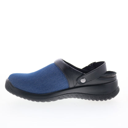 Drew Savannah 17100-1K Womens Blue Wide Canvas Slides Sandals Shoes