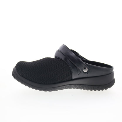 Drew Savannah 17100-1Z Womens Black Extra Wide Canvas Clog Flats Shoes