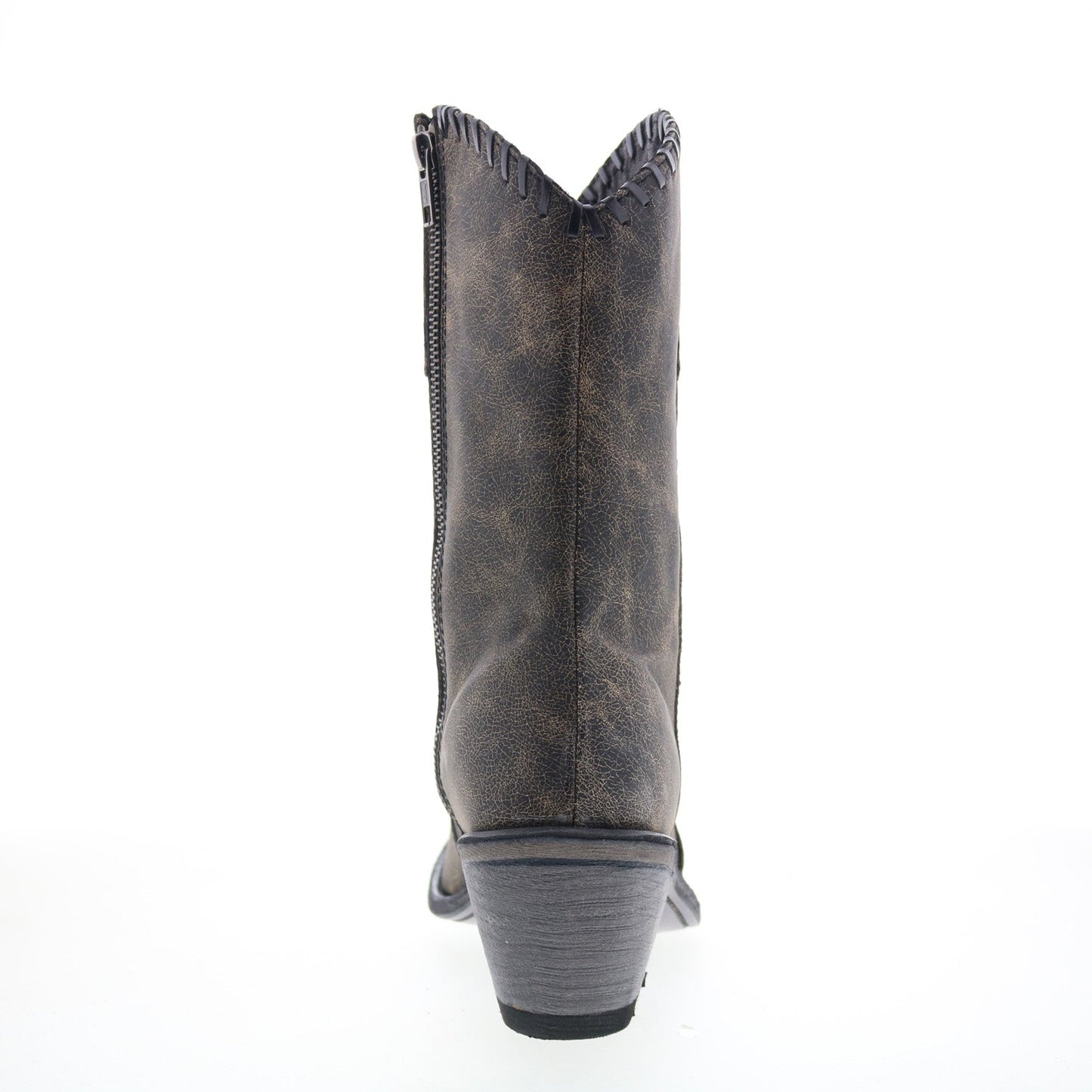 Jama Old West Snip Toe 18152 Womens Gray Leather Zipper Western Boots