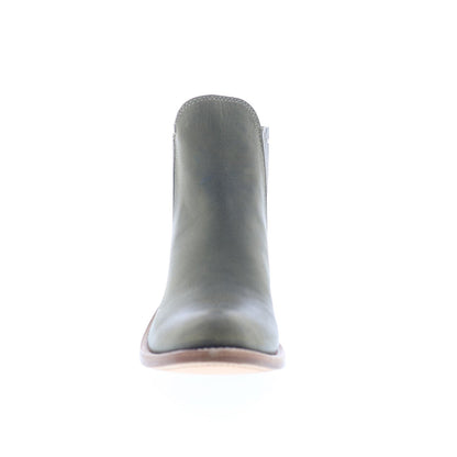 Jama Old West 18158 Womens Green Leather Slip On Cowboy Western Boots