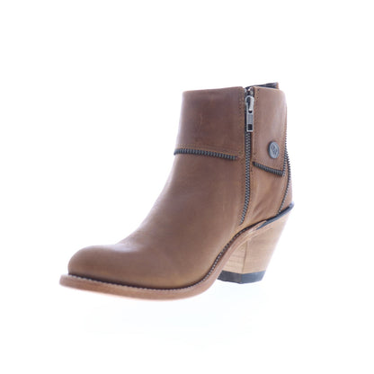Jama Old West Leather Upper 18160 Womens Brown Cowboy Western Boots