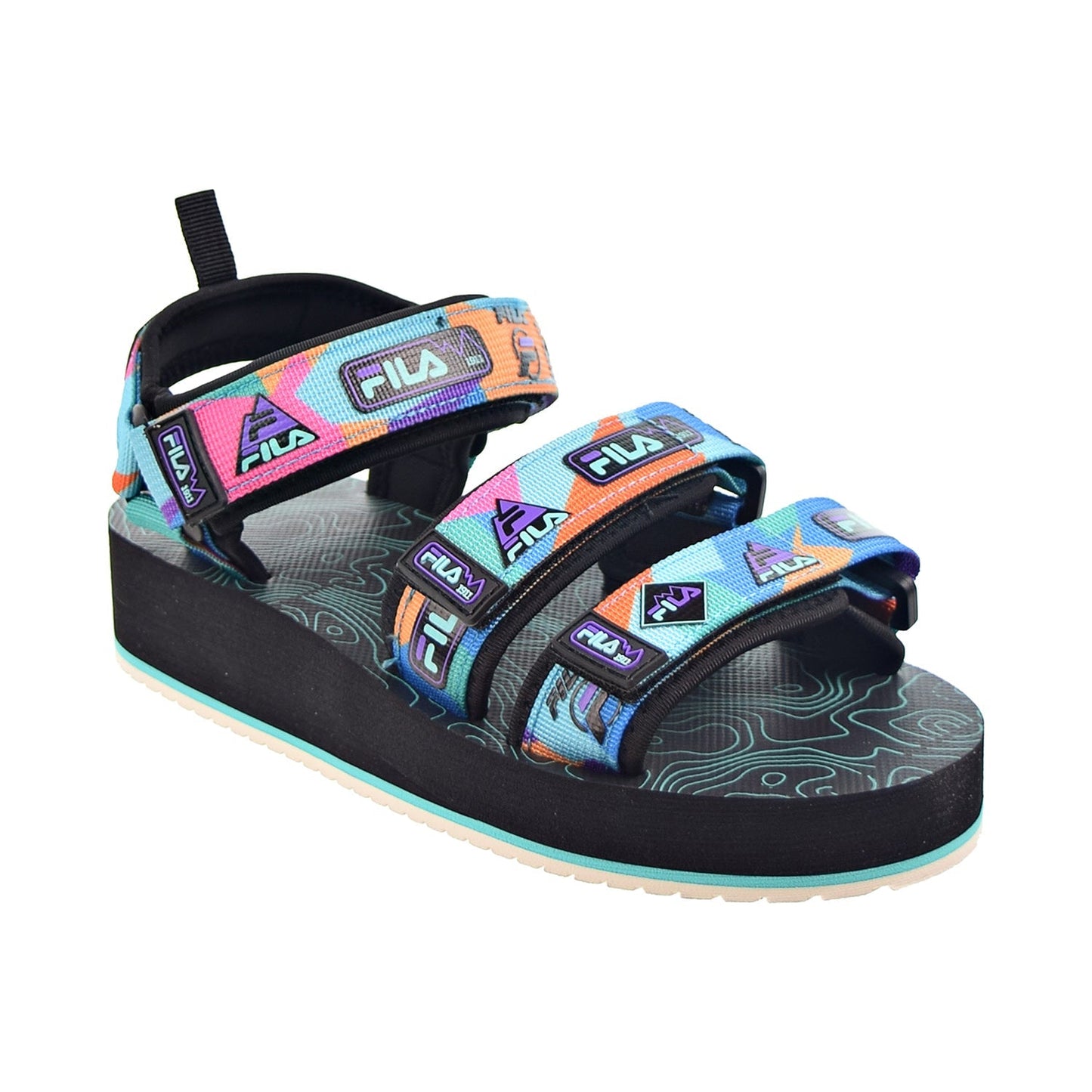 Fila Drifter DNS '90s Hiking Men's Sandals Black-Electric Purple-Red Orange