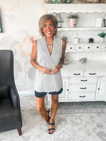 Let's Run Away Striped Vest