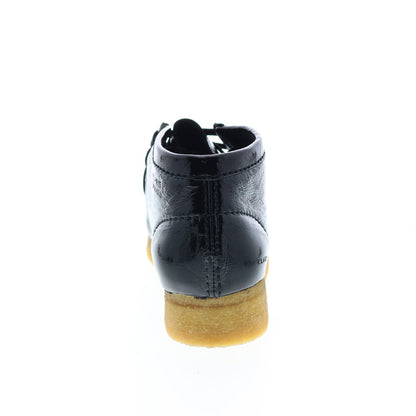 Clarks Wallabee Boot 26154804 Womens Black Patent Leather Chukkas Boots