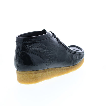 Clarks Wallabee Boot 26154804 Womens Black Patent Leather Chukkas Boots