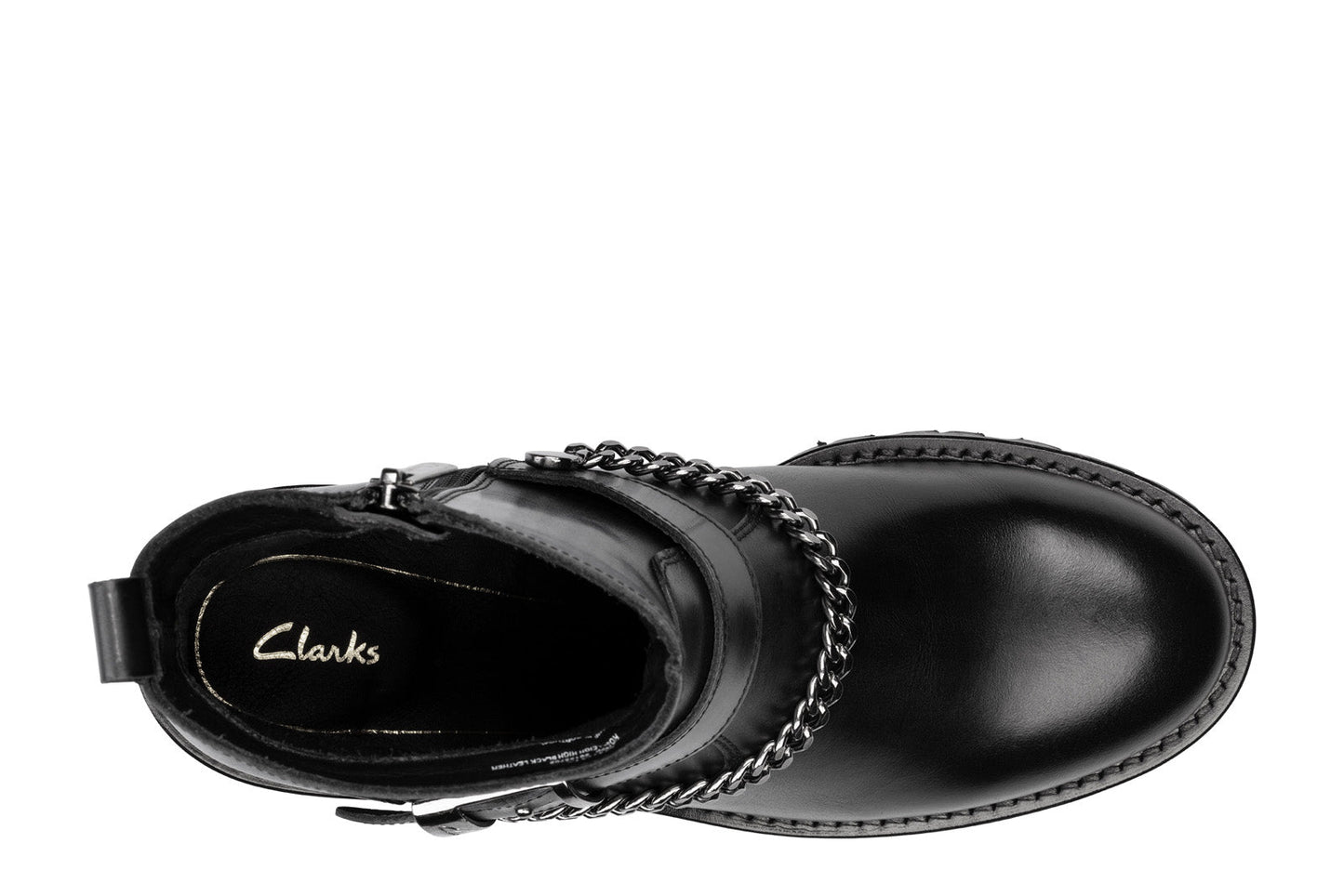 Clarks Roseleigh High 26155708 Womens Black Zipper Leather Casual Boots
