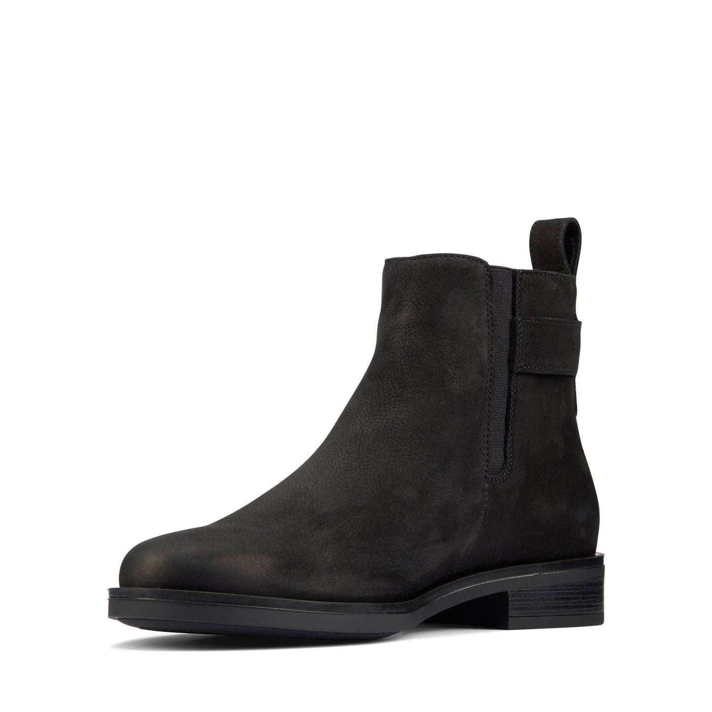 Clarks Memi LO 26162170 Womens Black Nubuck Zipper Ankle & Booties Boots