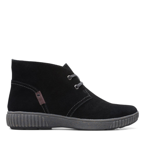 Clarks Magnolia Charm 26167480 Womens Black Suede Ankle & Booties Boots