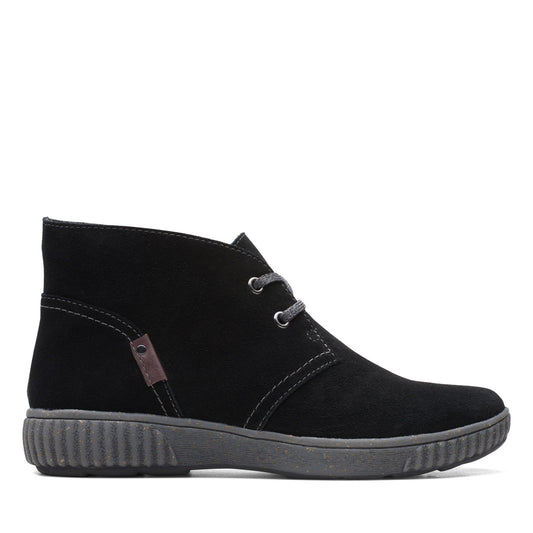 Clarks Magnolia Charm 26167480 Womens Black Suede Ankle & Booties Boots