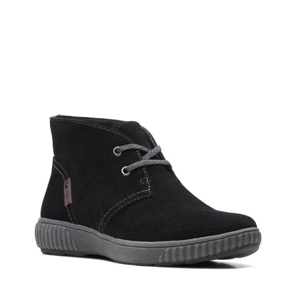 Clarks Magnolia Charm 26167480 Womens Black Suede Ankle & Booties Boots