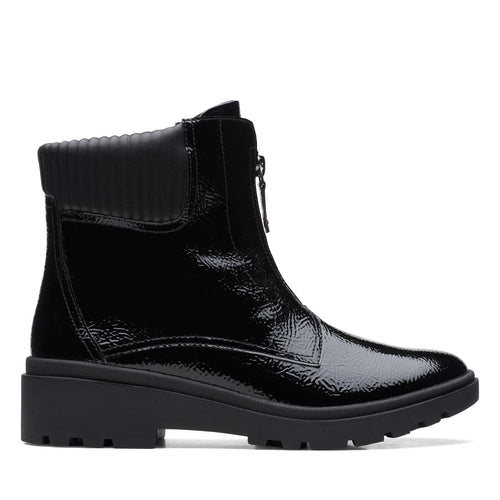 Clarks Calla Zip 26167694 Womens Black Leather Zipper Casual Dress Boots