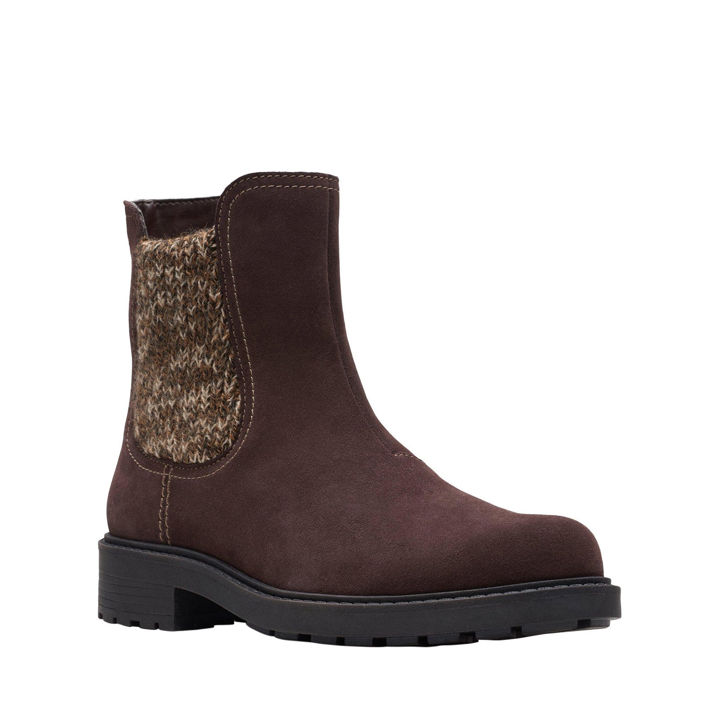 Clarks Opal Sky 26167848 Womens Brown Suede Slip On Chelsea Boots