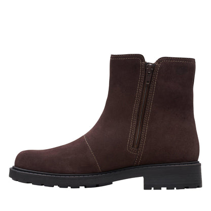 Clarks Opal Sky 26167848 Womens Brown Suede Slip On Chelsea Boots