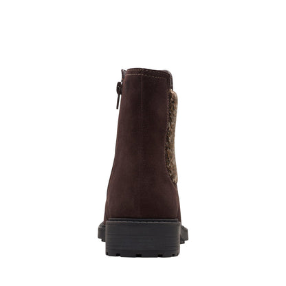 Clarks Opal Sky 26167848 Womens Brown Suede Slip On Chelsea Boots