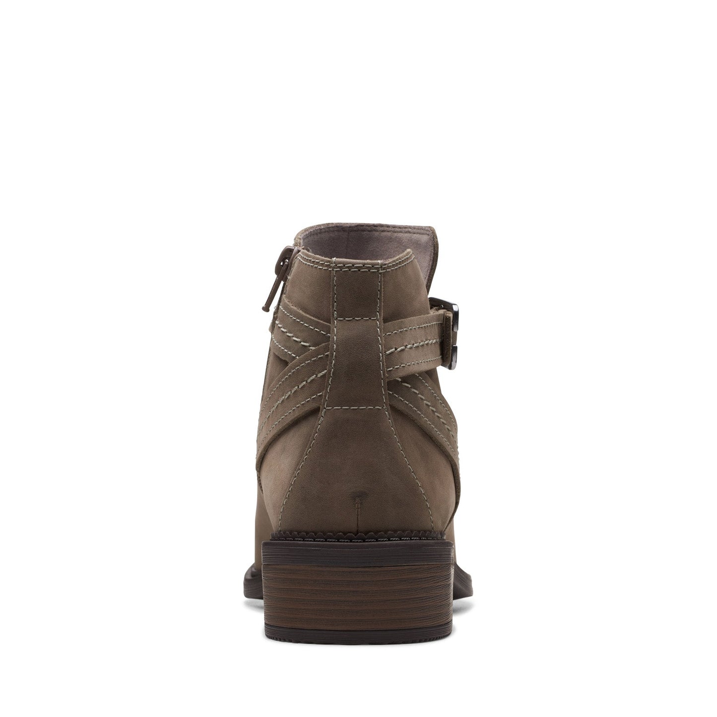 Clarks Maye Strap 26168052 Womens Gray Leather Zipper Ankle & Booties Boots