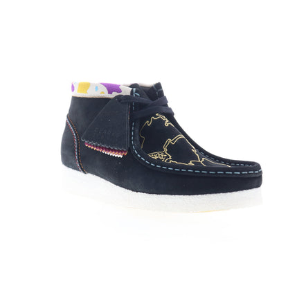 Clarks Wallabee Boot One School 26168582 Womens Black Suede Chukkas Boots