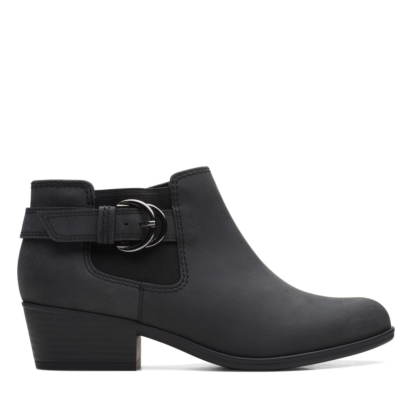 Clarks Adreena Field 26169610 Womens Black Leather Ankle & Booties Boots