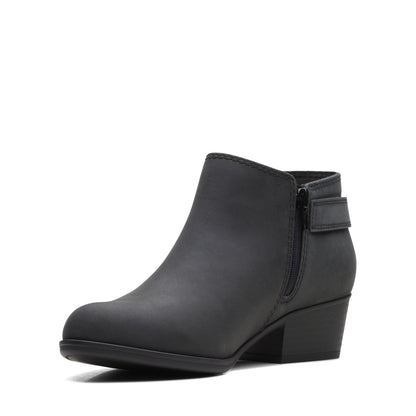 Clarks Adreena Field 26169610 Womens Black Wide Leather Ankle & Booties Boots