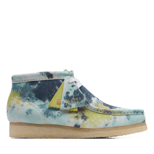 Clarks Wallabee Boot 26169843 Womens Blue Leather Lace Up Chukkas Boots