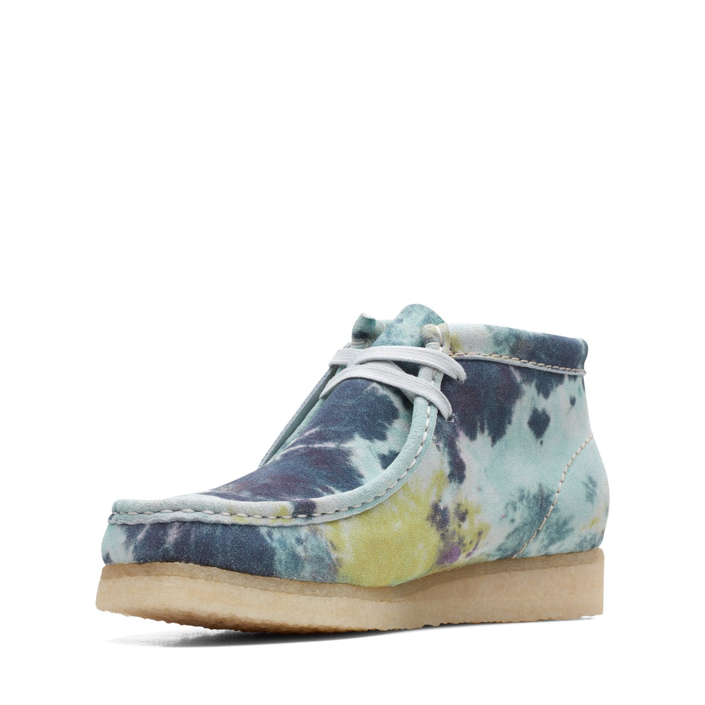Clarks Wallabee Boot 26169843 Womens Blue Leather Lace Up Chukkas Boots