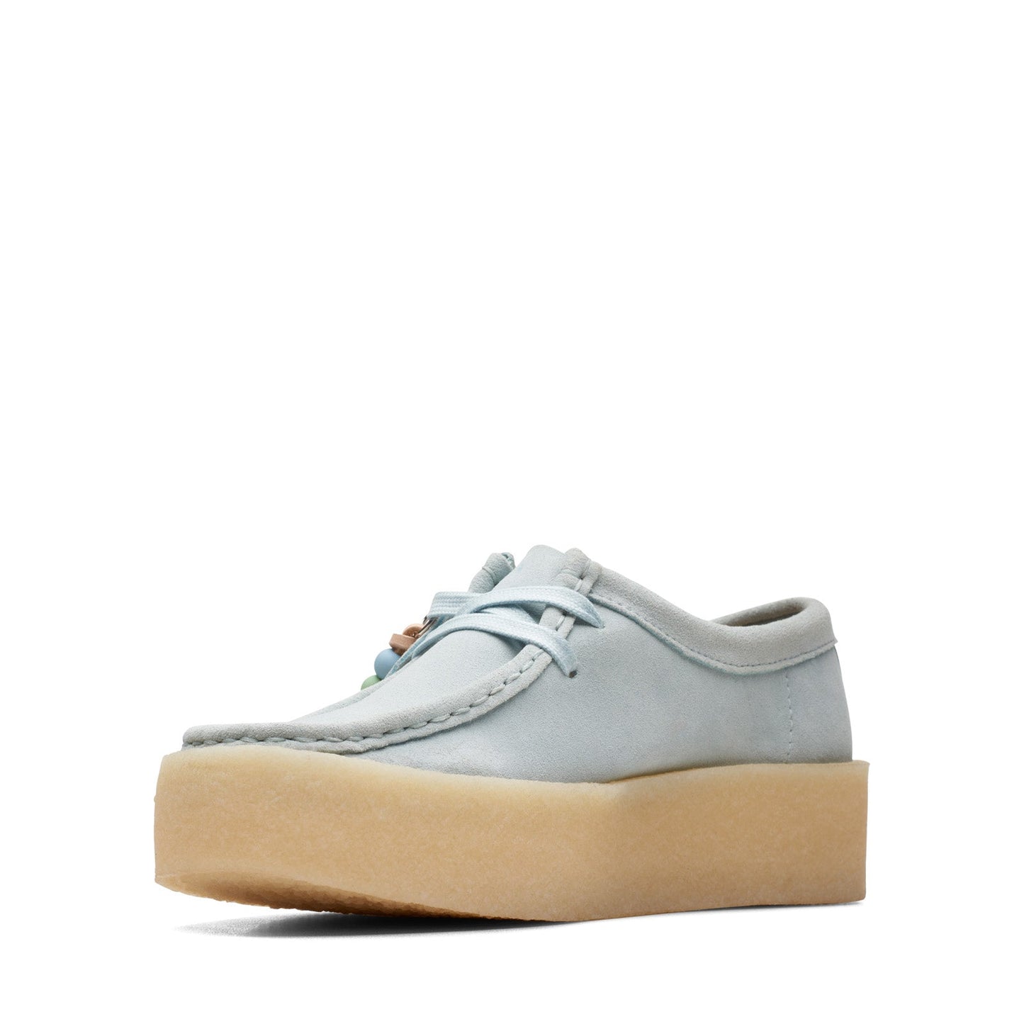 Clarks Wallabee Cup 26170042 Womens Blue Oxfords & Lace Ups Casual Shoes