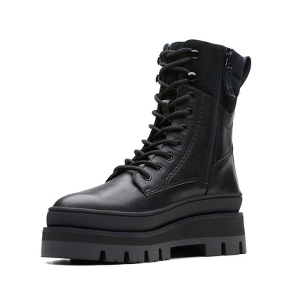 Clarks Orianna 2 Hike 26174060 Womens Black Leather Lace Up Casual Boots