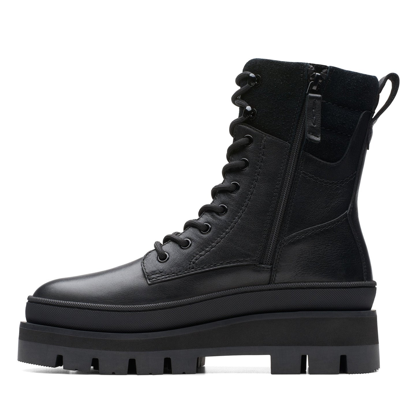 Clarks Orianna 2 Hike 26174060 Womens Black Leather Lace Up Casual Boots