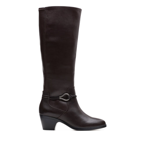 Clarks Emily 2 Sky 26174084 Womens Brown Leather Zipper Knee High Boots