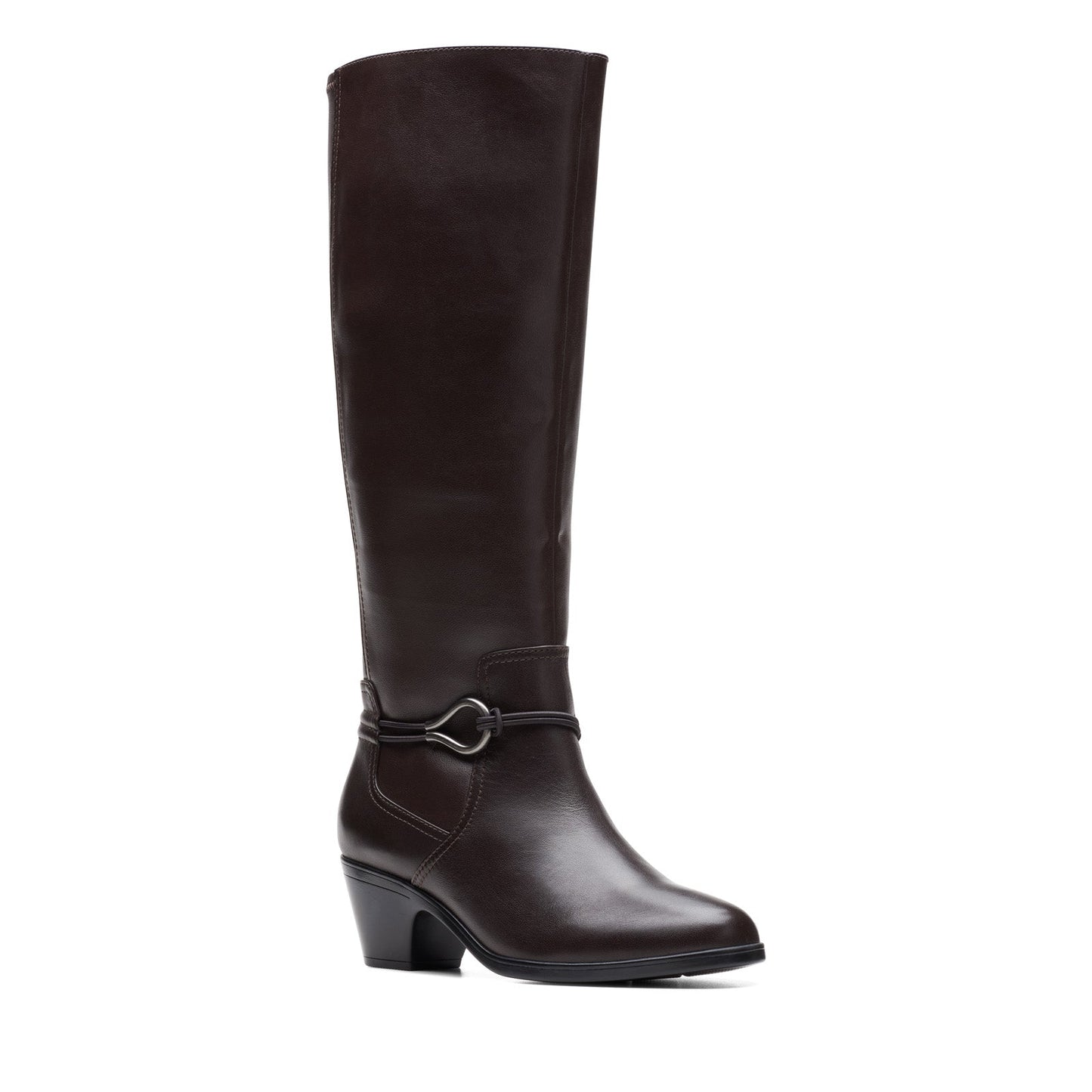 Clarks Emily 2 Sky 26174084 Womens Brown Leather Zipper Knee High Boots