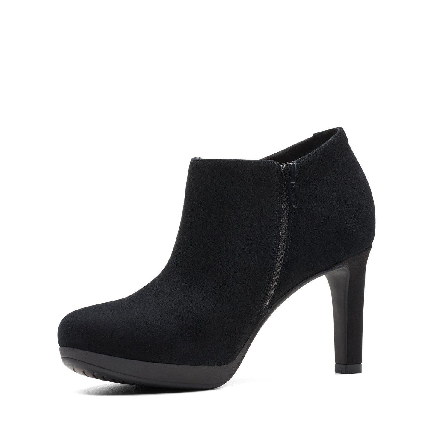 Clarks Ambyr Hope 26174110 Womens Black Wide Suede Ankle & Booties Boots