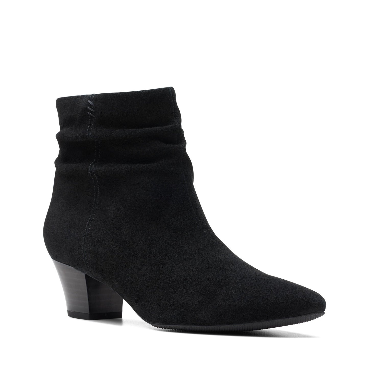 Clarks Teresa Skip 26174445 Womens Black Suede Zipper Ankle & Booties Boots