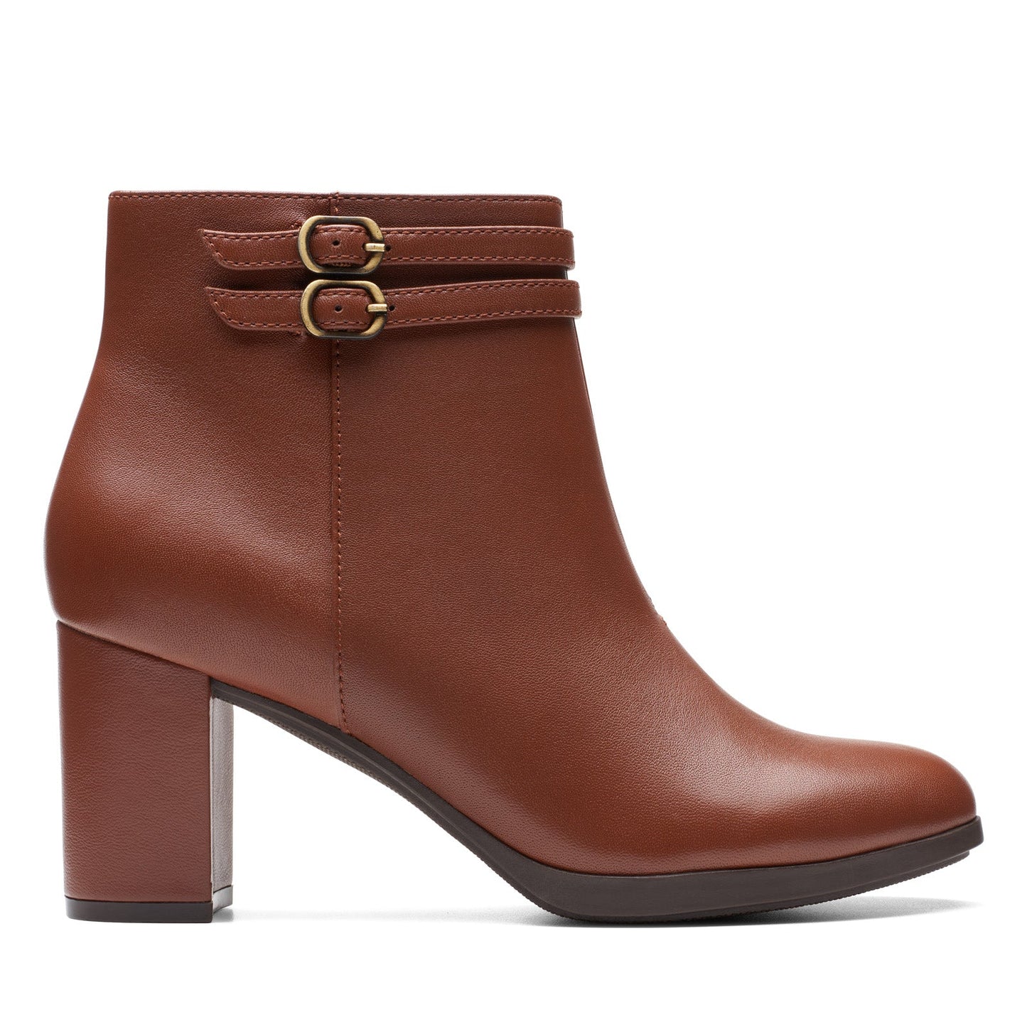 Clarks Bayla Light 26174482 Womens Brown Wide Leather Ankle & Booties Boots